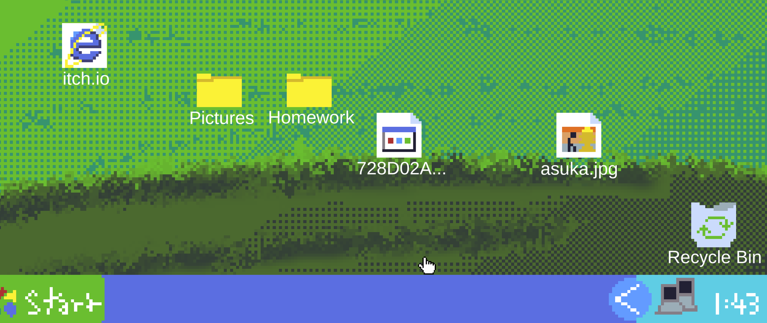 Le niveau Windows XP est un jeu de plateformes dans le bureau de l'ordinateur.