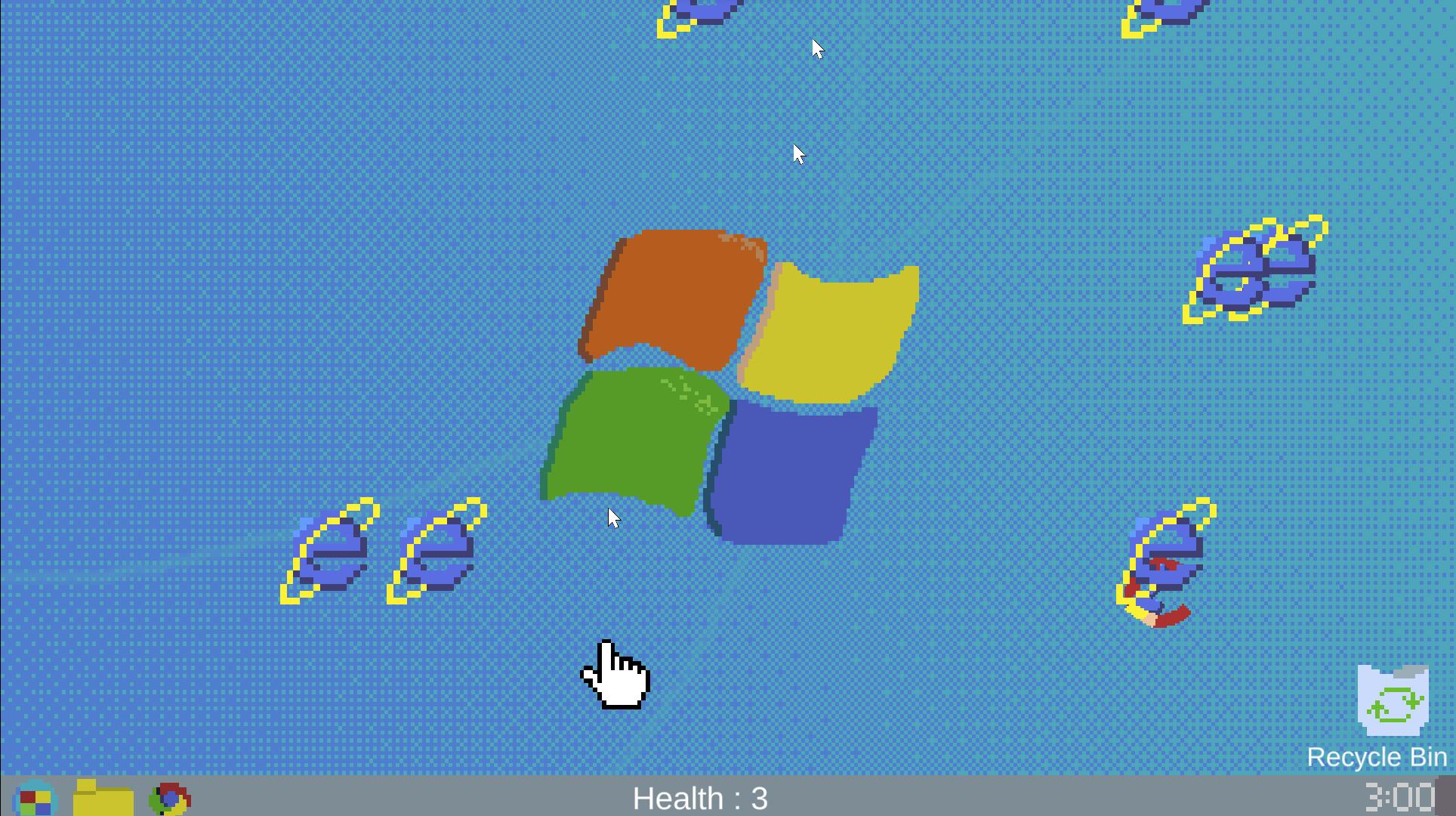 Ce niveau est un shoot'em up dans le style de Windows 7.