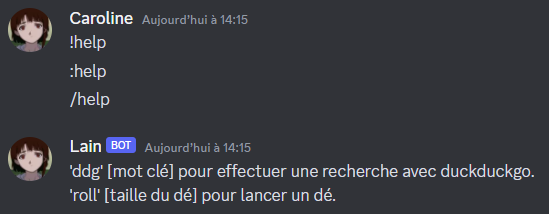 Le bot ne répond que si on utilise le bon préfixe.