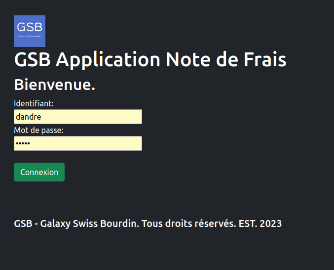Page de login